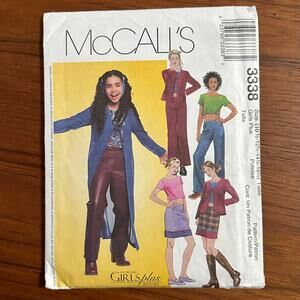 UNCUT McCall's Pattern 3338 Size Girl's Plus 10.5-16.5
